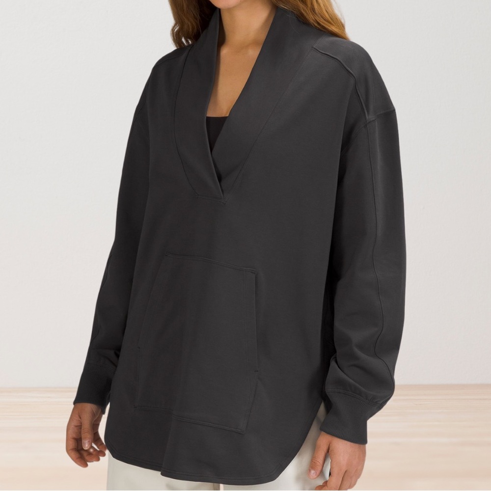 Lululemon Athletica Black Turtleneck Sweater with Cowl Design